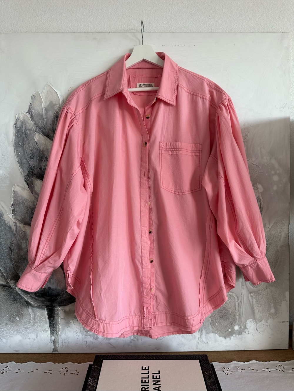 We The Free Pink Button-Down Cotton Shirt